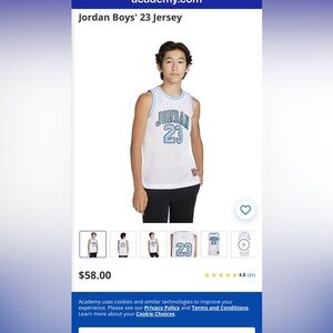 Jordan White and Blue Mesh Jersey